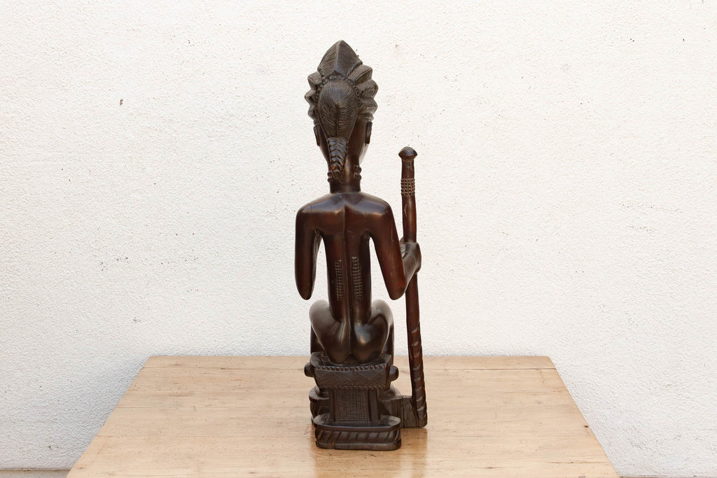 Handcarved African Chokwe Chief Figure