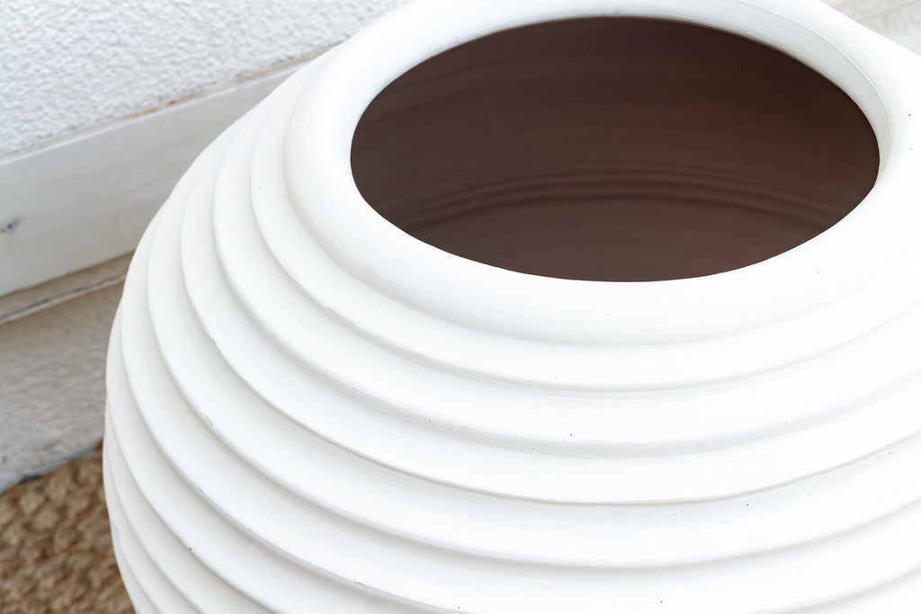 Modern White Mediterranean Beehive Planter