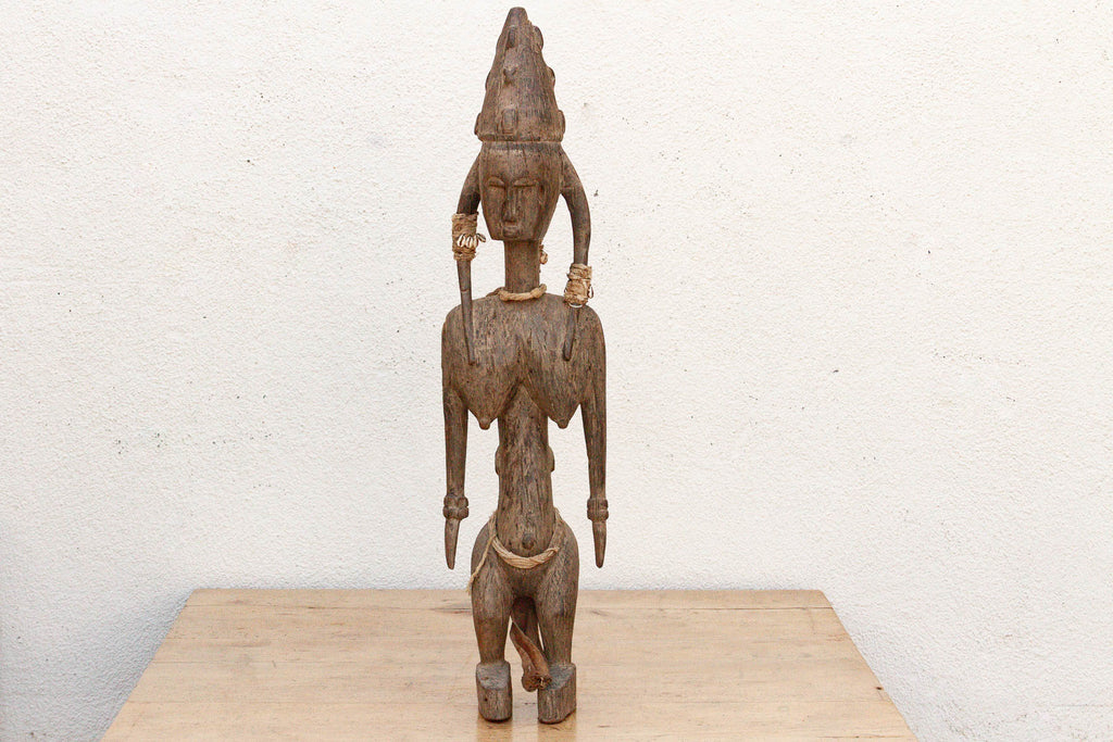 Antique Oxidized Wood African Maternity Figure