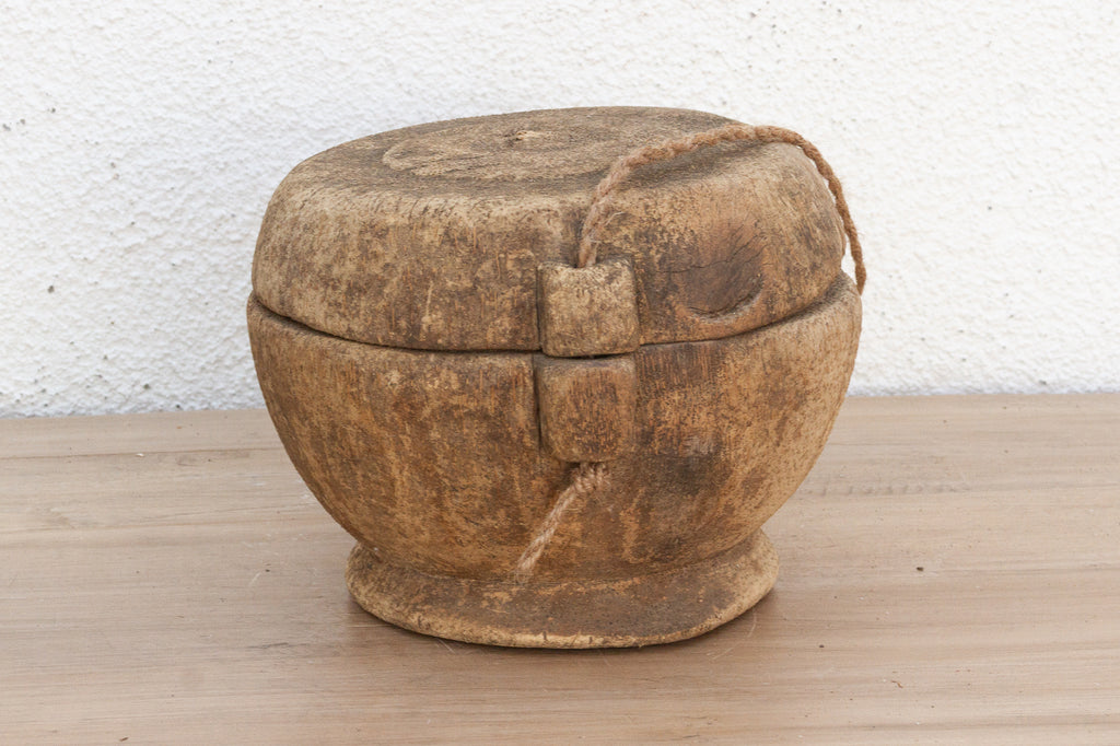 Antique Bleached Wood Grain Bowl