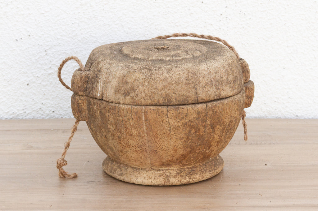 Antique Bleached Wood Grain Bowl