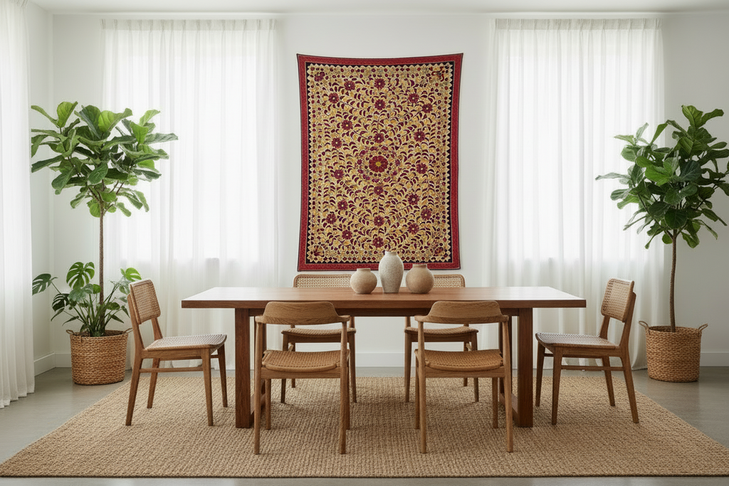 Antique Finely Embroidered Saurashtra Floral Textile