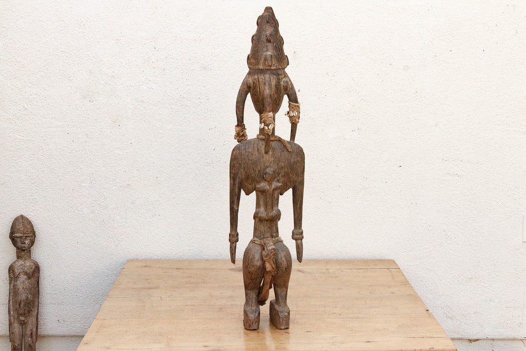 Antique Oxidized Wood African Maternity Figure