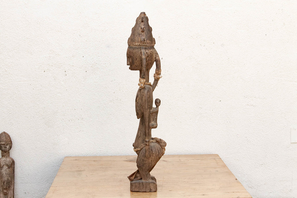 Antique Oxidized Wood African Maternity Figure