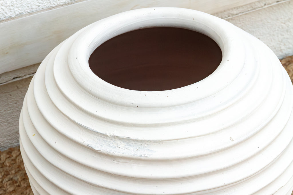 Contemporary White Terracotta Garden Planter