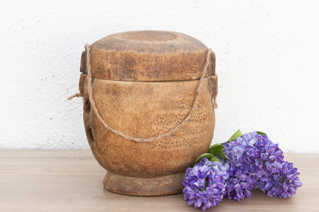 Antique Wooden Food Storage Basket
