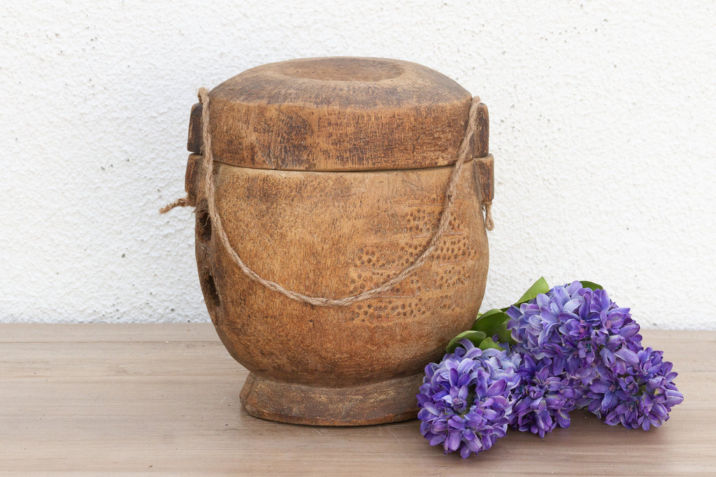 Antique Wooden Food Storage Basket