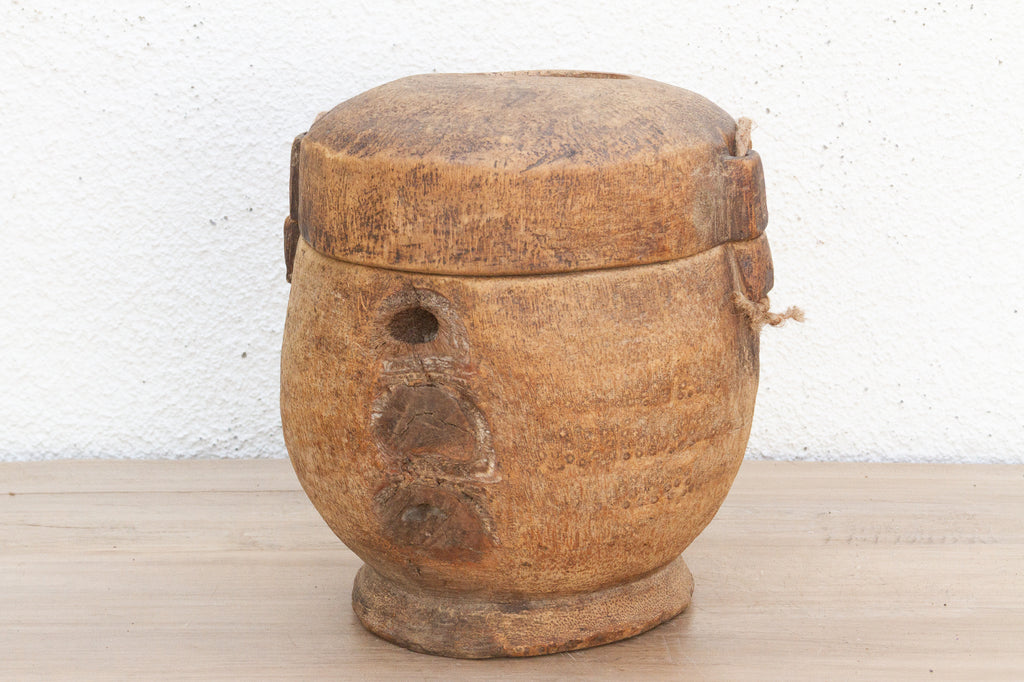 Antique Wooden Food Storage Basket