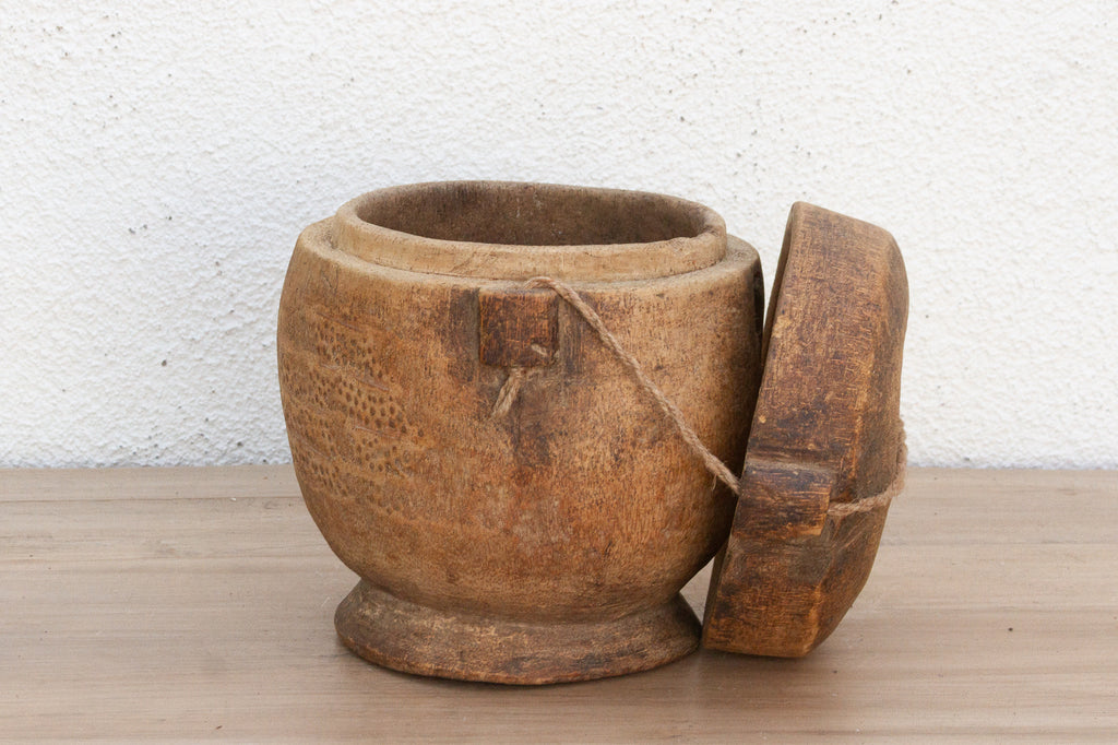 Antique Wooden Food Storage Basket