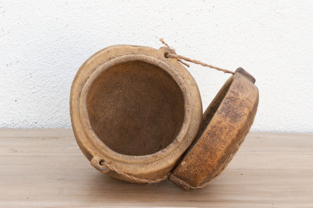 Antique Wooden Food Storage Basket