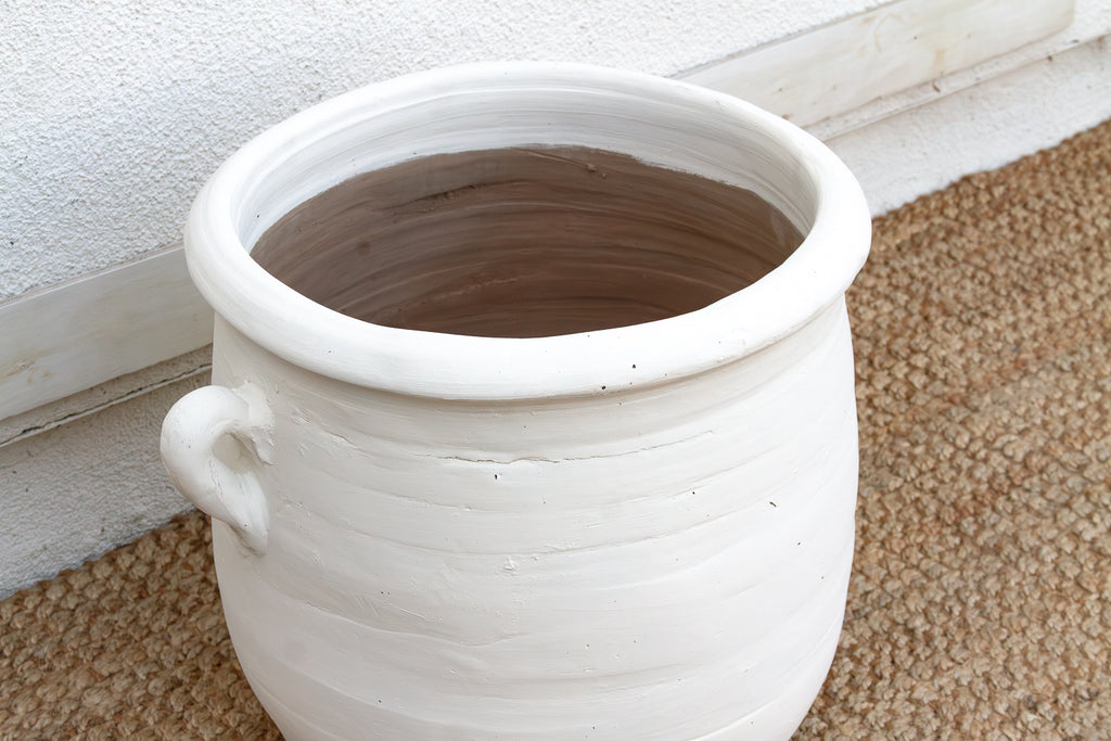 Rustic White Terracotta Mediterranean Planter (Trade)