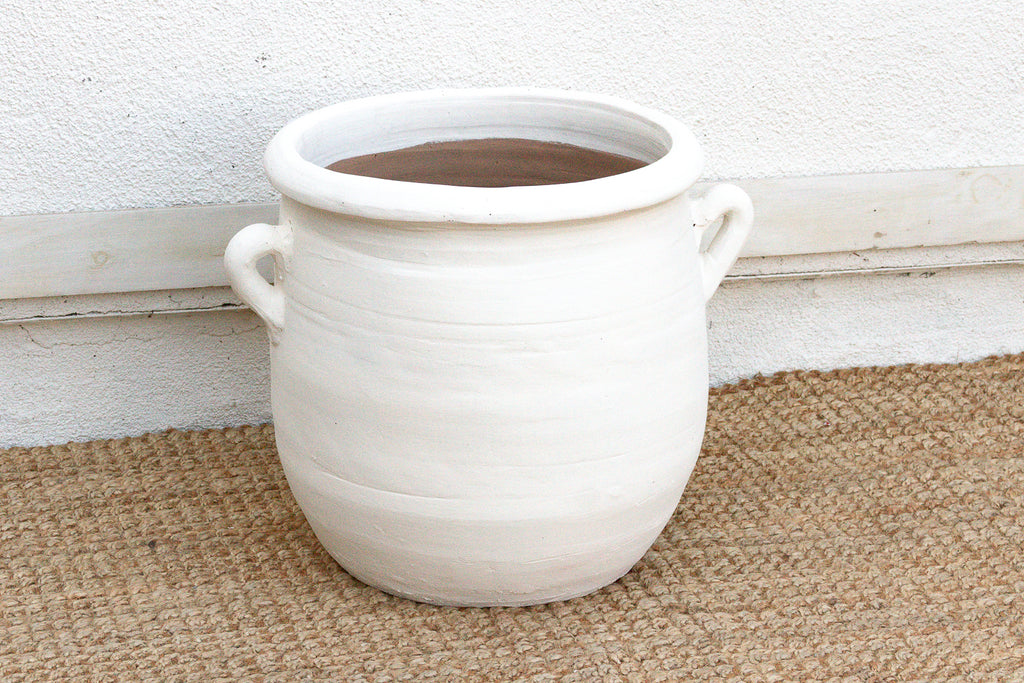 Rustic White Terracotta Mediterranean Planter (Trade)