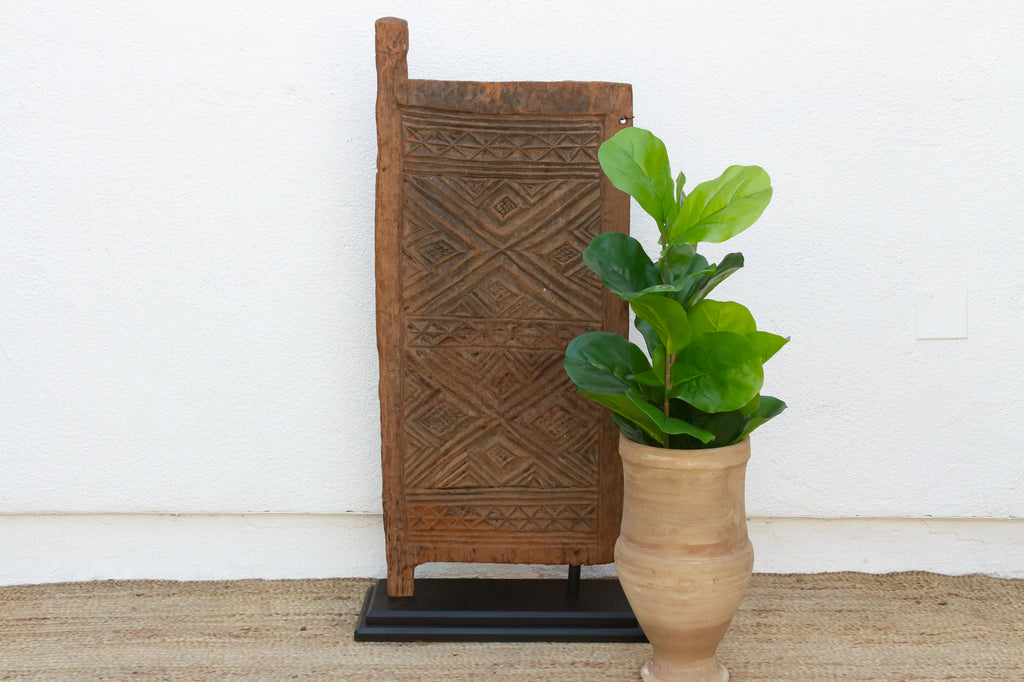 Rustic Beautifully Carved Bandiagara Diamond Door (Trade)