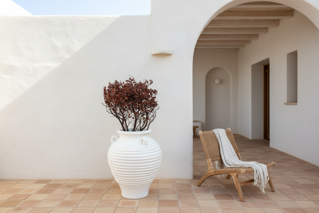 Large White Terracotta Greek Planter (Trade)