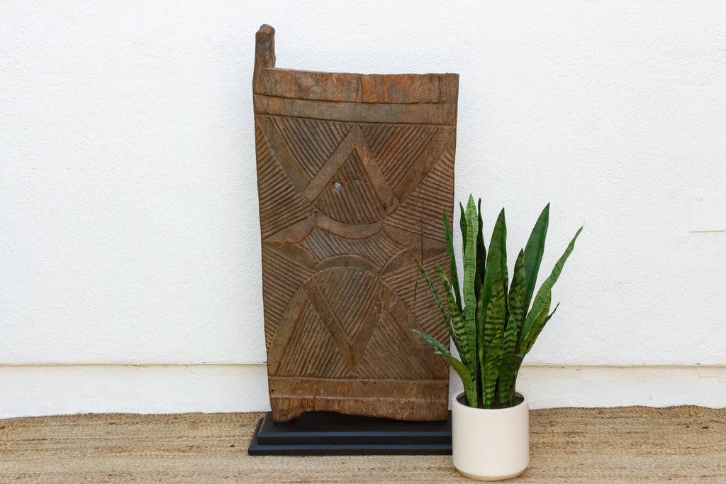Antique African Radiating Sunburst Carved Door