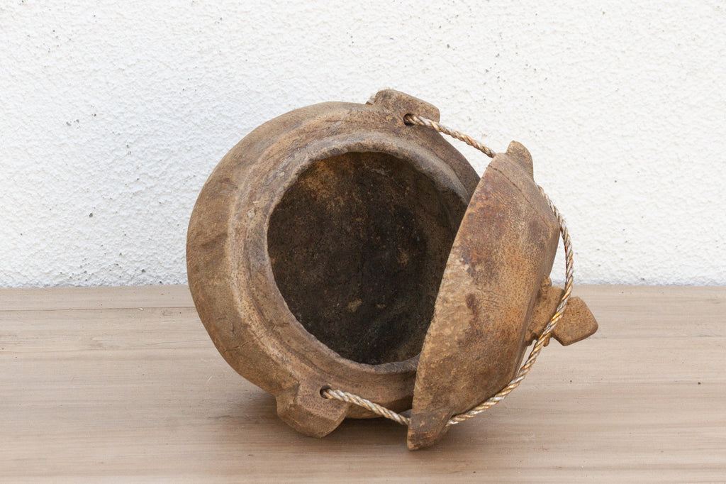 Antique Asian Wood Food Bowl