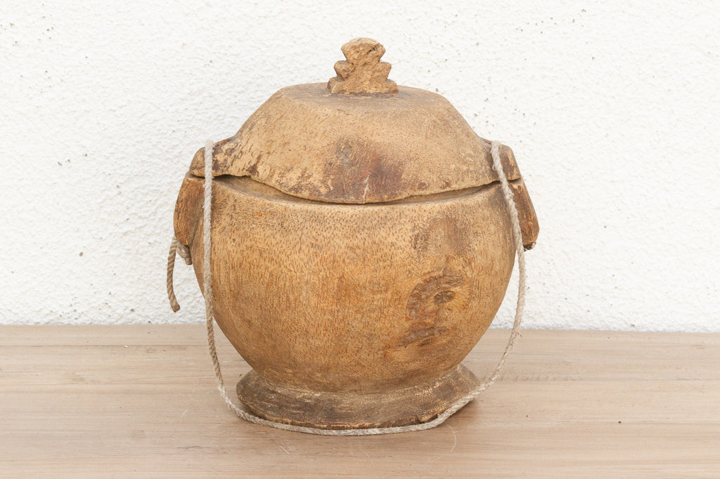 Antique Hand-Carved Wooden Bowl