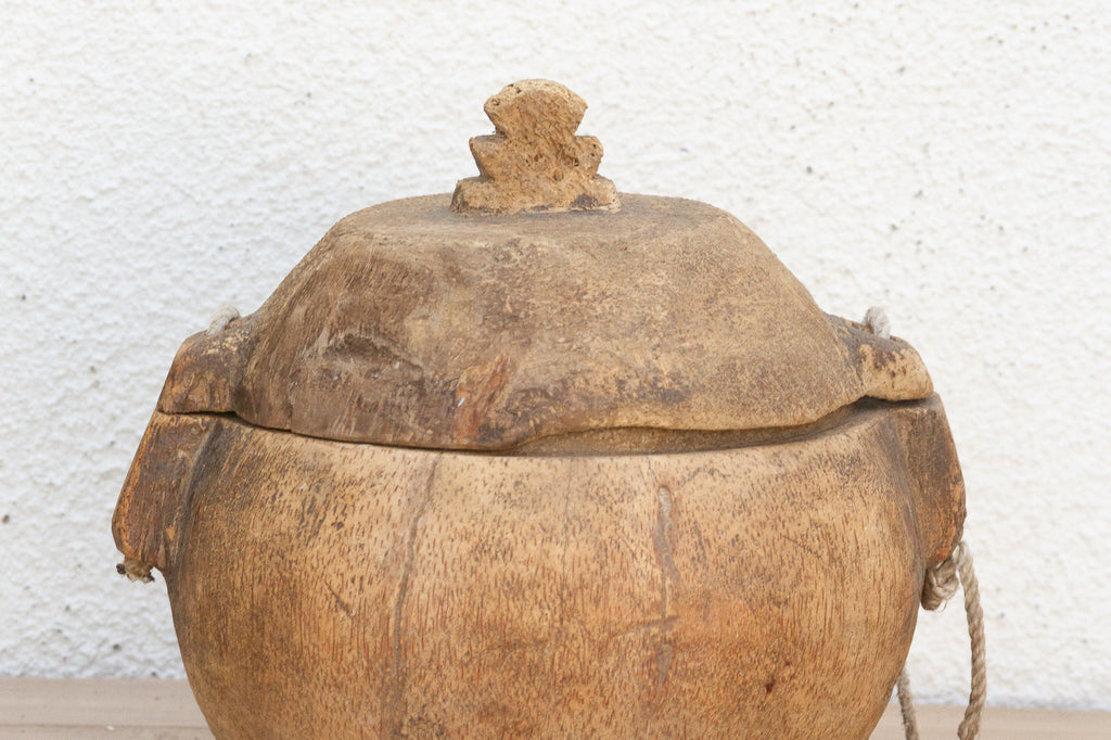 Antique Hand-Carved Wooden Bowl
