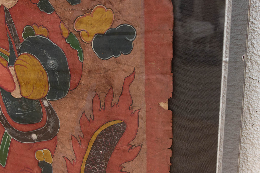 Antique Tibetan Thangka of Mahakala Fierce Guardian