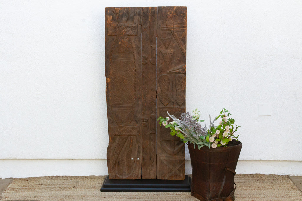 Finely Carved Antique African Nupe Door