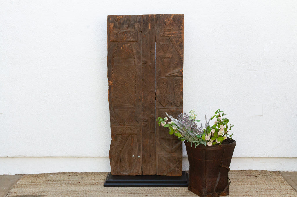 Finely Carved Antique African Nupe Door