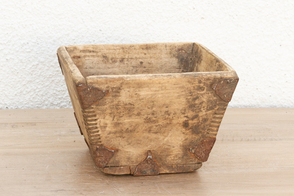 Old Metal Strap Wooden Bucket