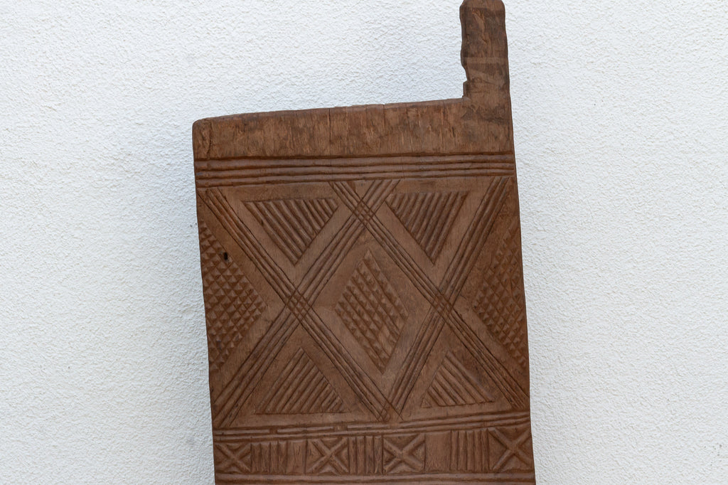 Early 20th Century Bwa Diamond Relief Carved Door (Trade)