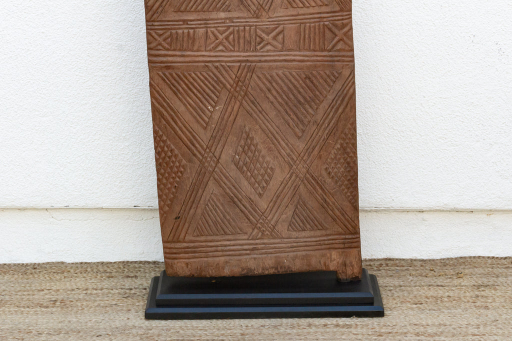 Early 20th Century Bwa Diamond Relief Carved Door (Trade)