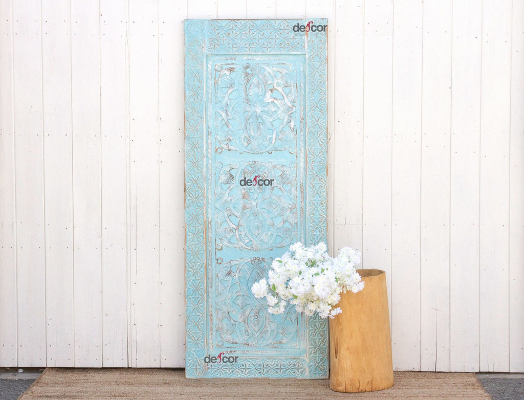 Moorish Blue Gubari Carved Door