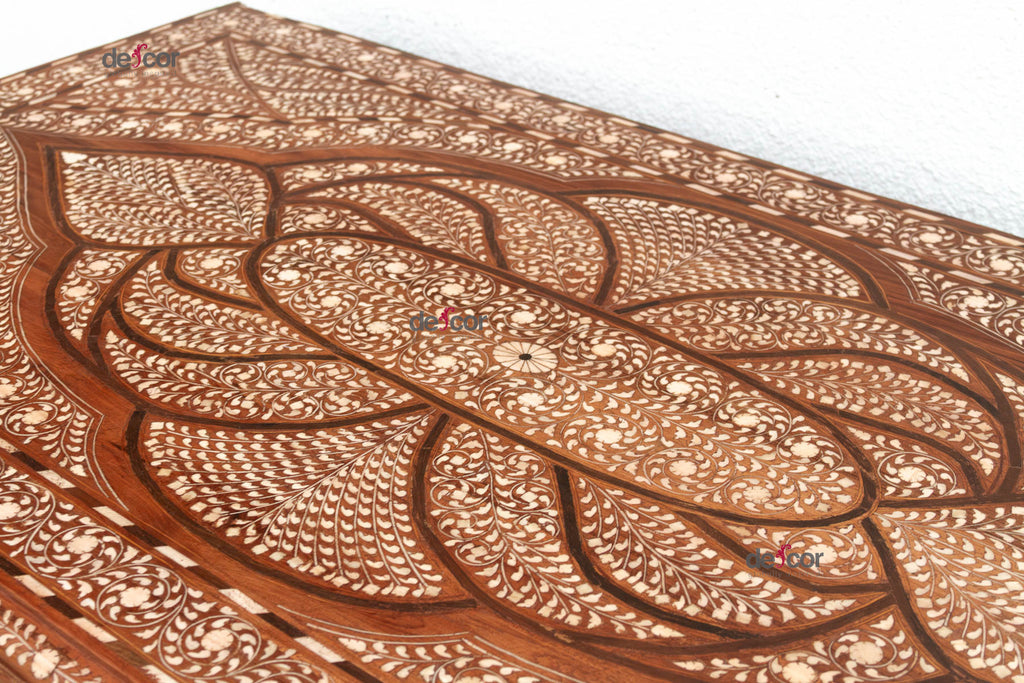 Exquisite Medallion Top Inlay Writing Table