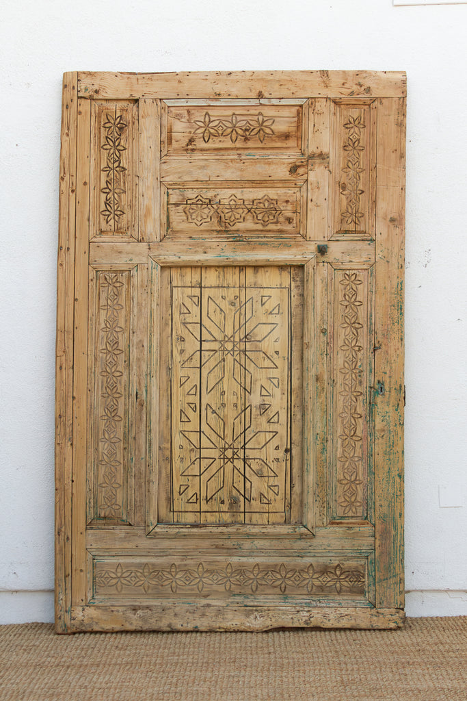 Ancient Carved Star Moroccan Riad Door