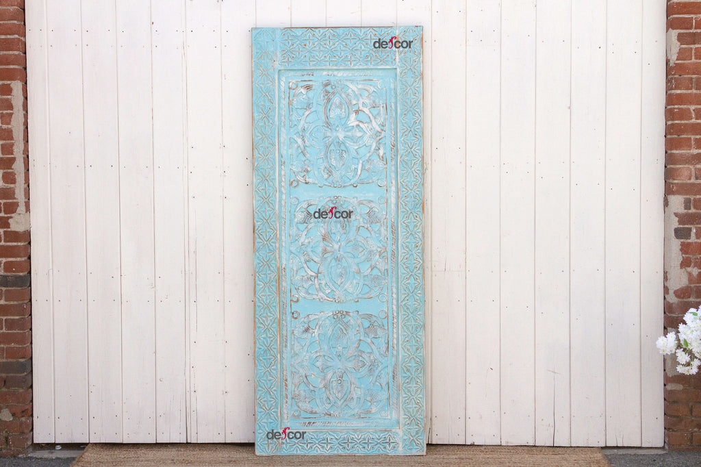 Aged Blue Moroccan Medina Wood Door