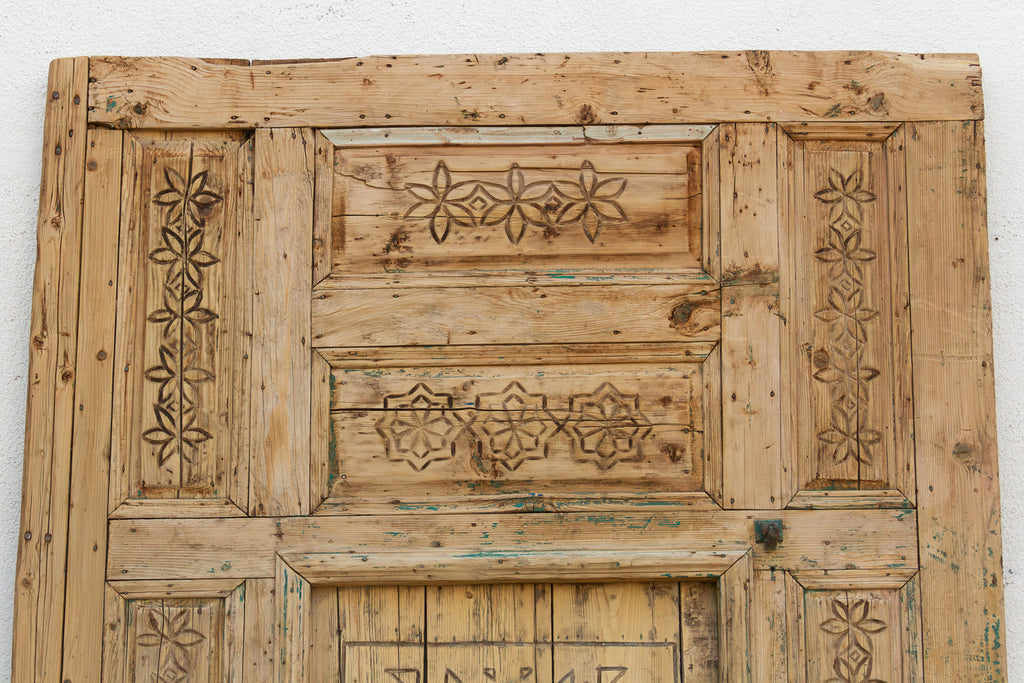 Ancient Carved Star Moroccan Riad Door