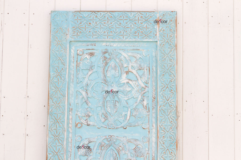 Aged Blue Moroccan Medina Wood Door