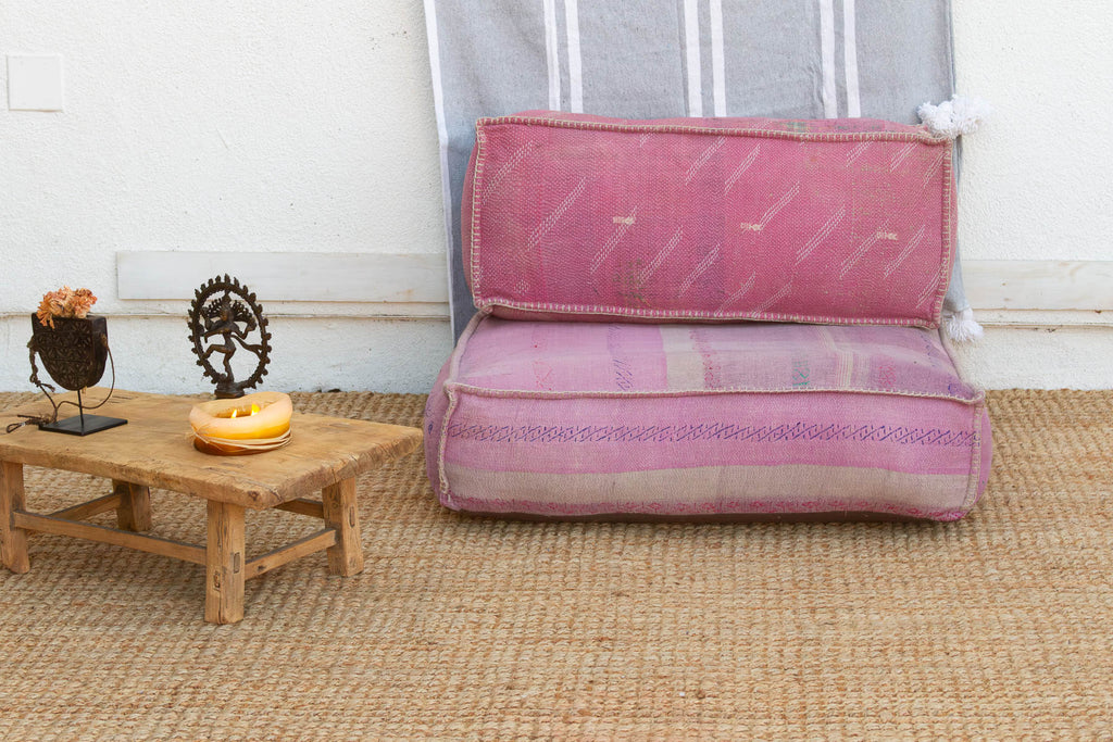 Antique Kantha Rose Floor Seating Set