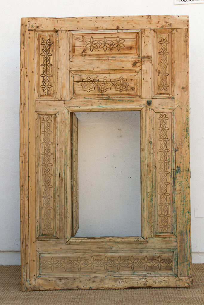 Ancient Carved Star Moroccan Riad Door