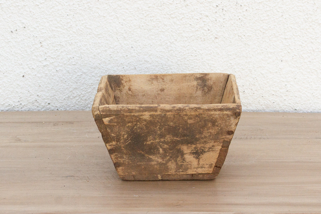 Charming Wood Basket w/Aged Patina