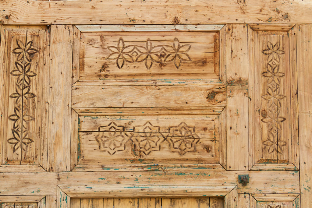 Ancient Carved Star Moroccan Riad Door