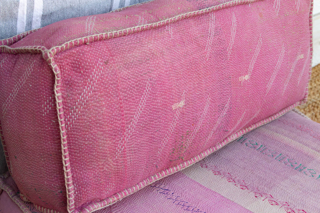 Antique Kantha Rose Floor Seating Set