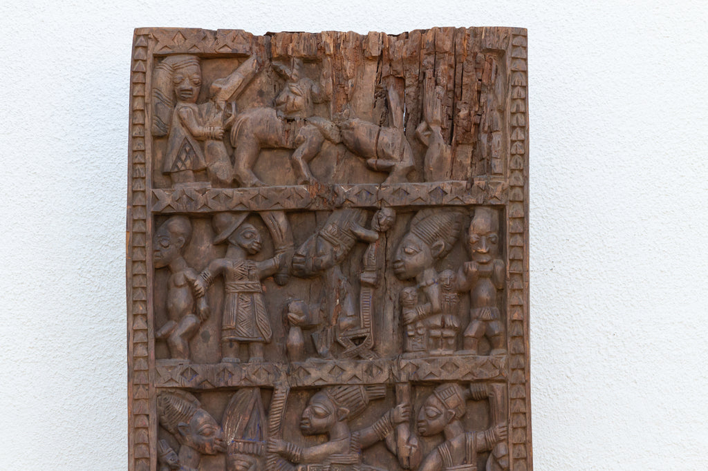 Exceptional Beautifully Carved Tall Yoruba Door
