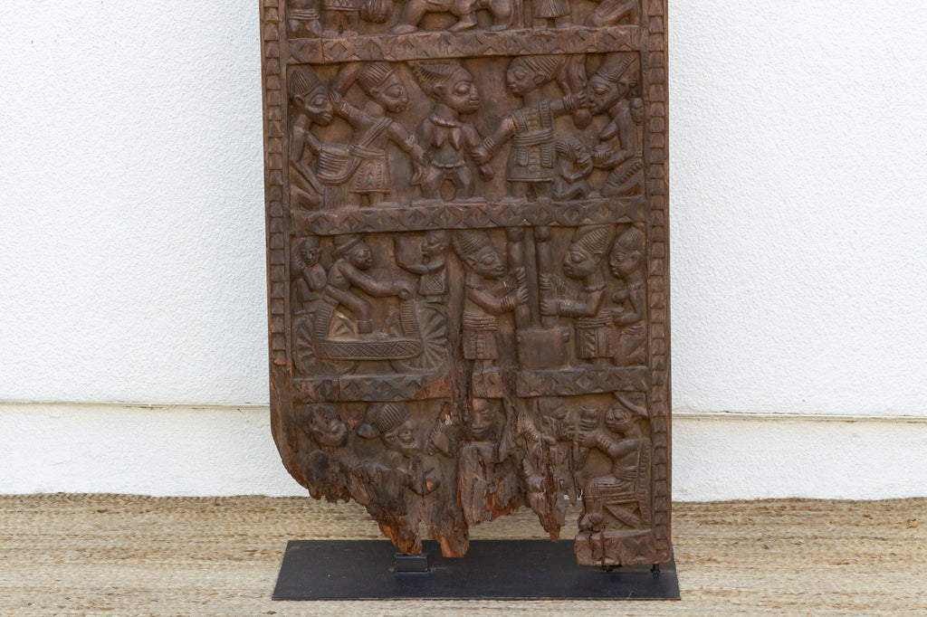 Exceptional Beautifully Carved Tall Yoruba Door