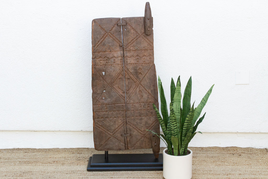 Ancestral Lizard Guardian Antique African Door