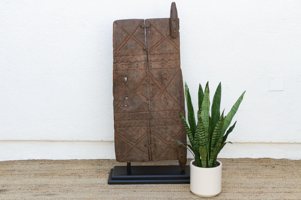 Ancestral Lizard Guardian Antique African Door