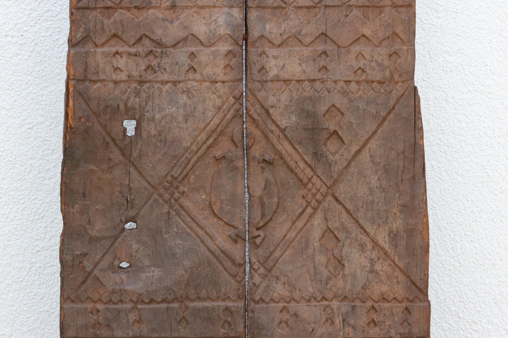 Ancestral Lizard Guardian Antique African Door