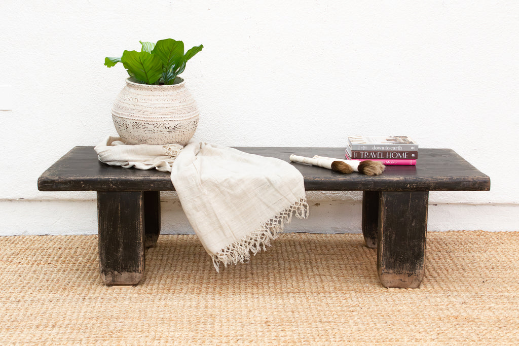 Rustic Farmhouse Patinated Black Coffee Table