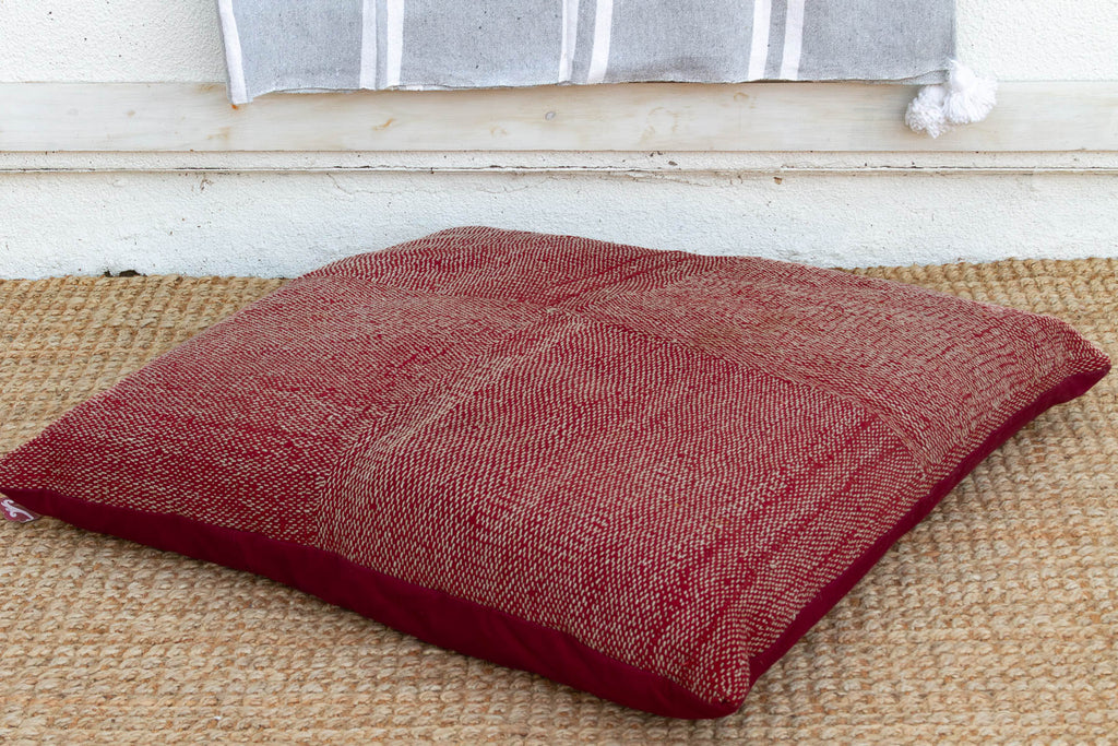 Antique Crimson Red Saami Floor Cushion
