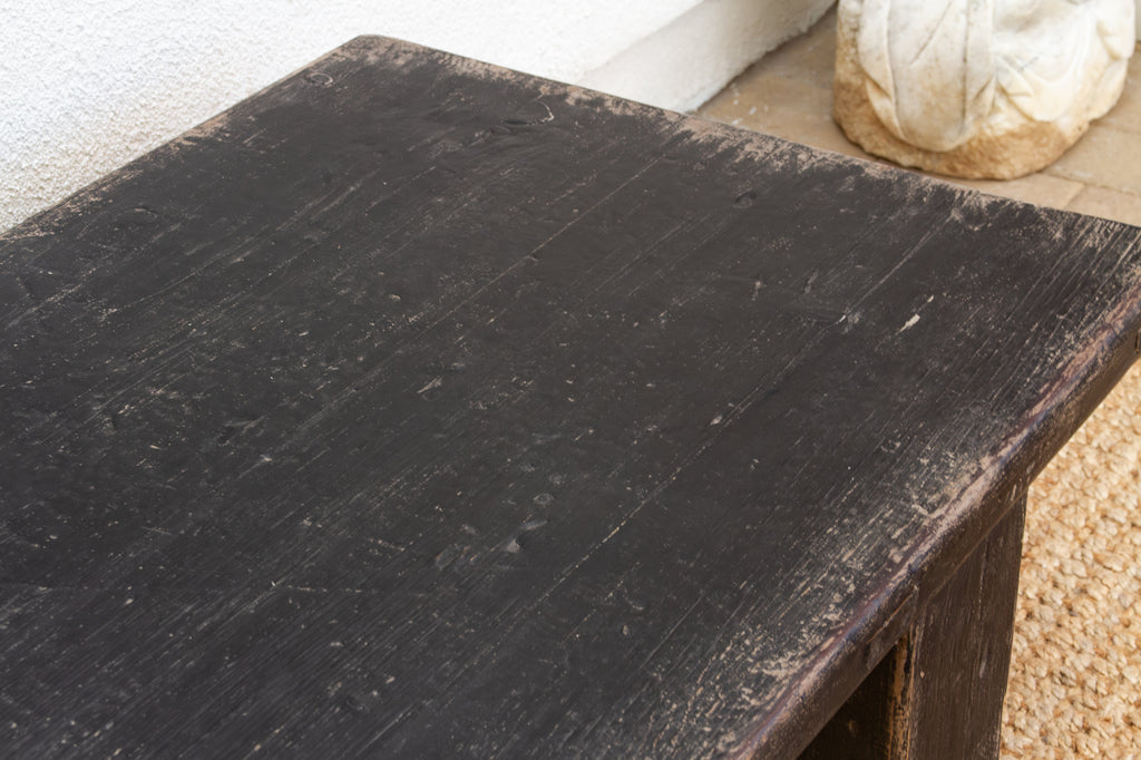 Rustic Farmhouse Patinated Black Coffee Table