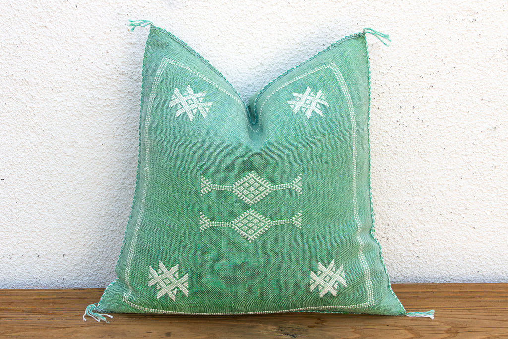 Sage Star Cactus Silk Moroccan Pillow