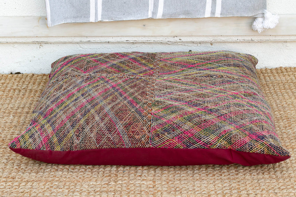 Antique Multicolor Confetti Saami Floor Cushion (Trade)