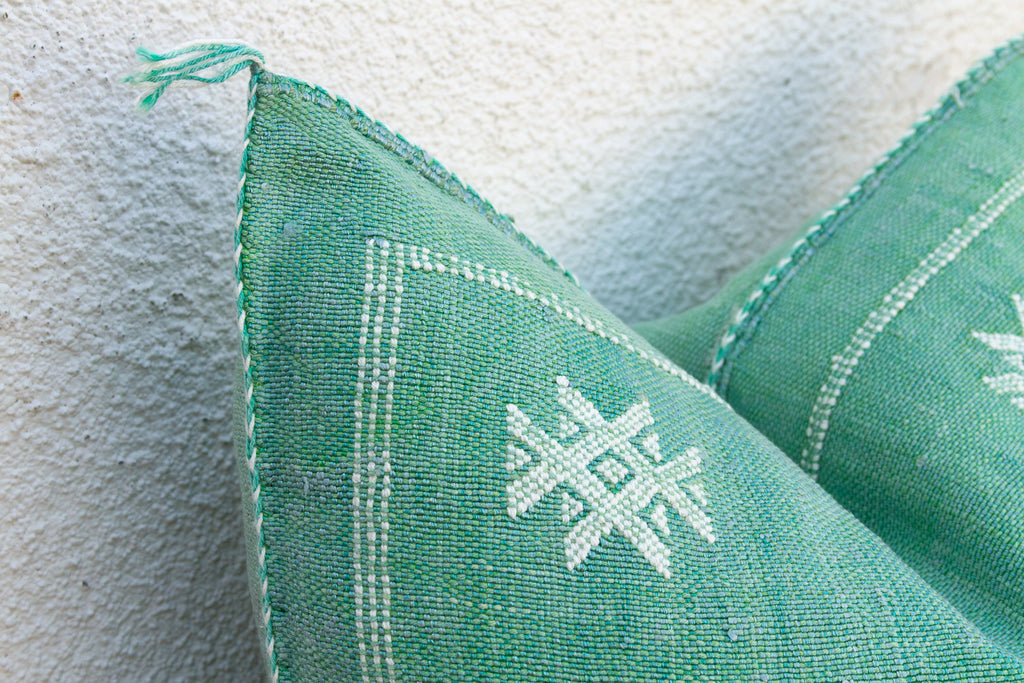Sage Star Cactus Silk Moroccan Pillow